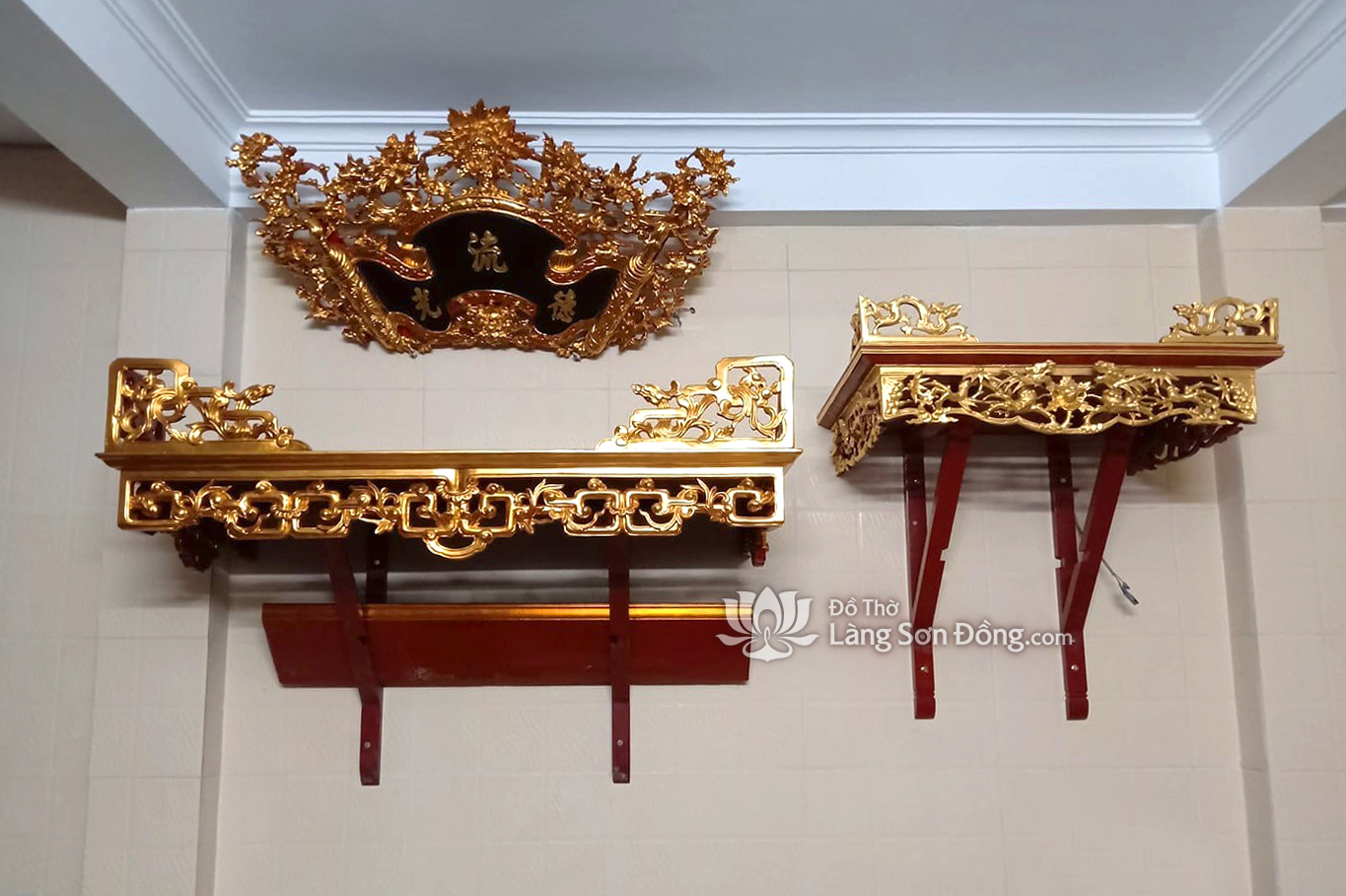 Bàn thờ Treo sơn son thếp vàng - Đồ Thờ Làng Sơn Đồng