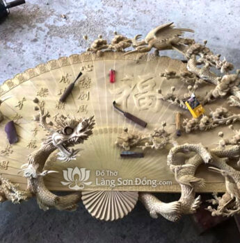Quạt thờ chạm Tùng Hạc diên niên