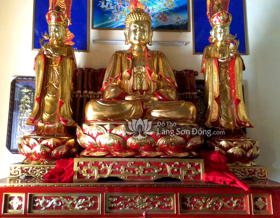 Tượng Phật A Di Đà cùng Thế Chí Bồ Tát