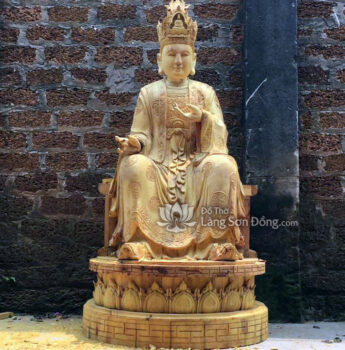 Tượng Mẫu Cửu Trùng Thiên gỗ Mít (phần mộc)