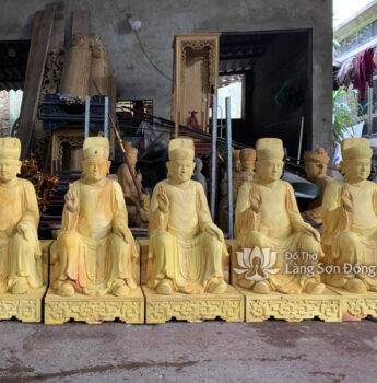 Tượng Ngũ Vị Tôn Quan gỗ Mít ta (phần mộc)