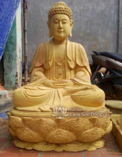 Phật A Di Đà bằng gỗ mít