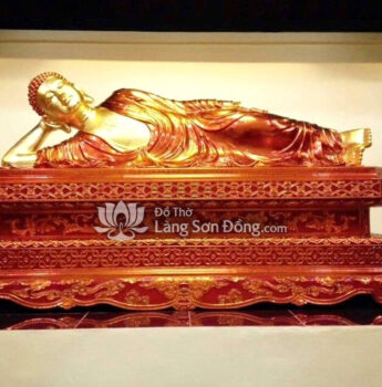Tượng Phật Niết Bàn sơn son thếp vàng