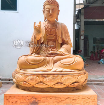 Tôn tượng Thế Tôn gỗ Mít ta (phần mộc)
