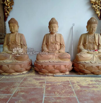 Bộ Tượng Tam Thế gỗ Mít ta (phần mộc)