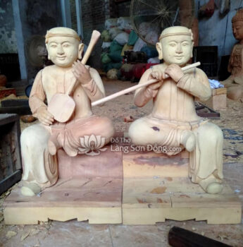 Tượng Cô tượng Cậu gỗ Mít (phần mộc)