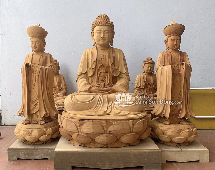tượng Phật A Di Đà bằng gỗ