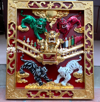 Tranh Ngũ Hổ hàng đẹp kỹ