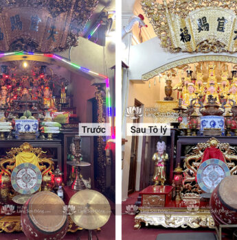 Tô lý, tu sửa (sơn sửa lại) toàn bộ Đồ thờ, tượng Thánh cho Phủ Cậu Tiếp tại Lạng Sơn