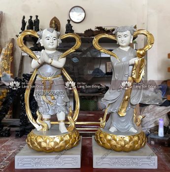 Tượng Tiên đồng Ngọc nữ sơn thếp điểm, phấn phủ