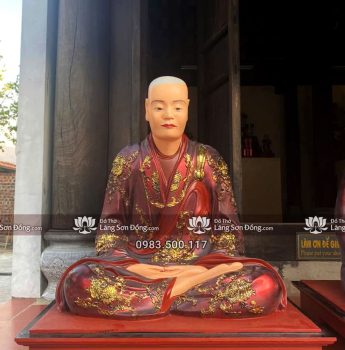 Tượng Tam Tổ Trúc Lâm gỗ mít, sơn thếp giả cổ