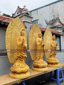 Tượng Tây Phương Tam Thánh Gỗ Mít