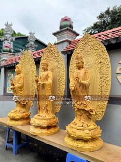 Tượng Tây Phương Tam Thánh Gỗ Mít