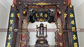 Lắp đặt bàn giao đồ thờ tại xã Cát Quế | Sơn thếp giả cổ | Đồ thờ láng Sơn Đồng.com