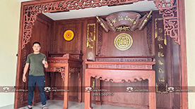 Thiết kế và thi công phòng thờ gỗ Hương đá