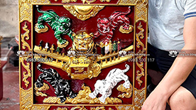 Tranh thờ Ngũ Hổ, hàng kỹ | Đồ thờ Làng Sơn Đồng.com