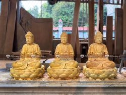 Tam Thế Phật Gỗ Mít Mộc