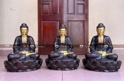 Tượng Tam Thế Phật Thếp Vàng 9999